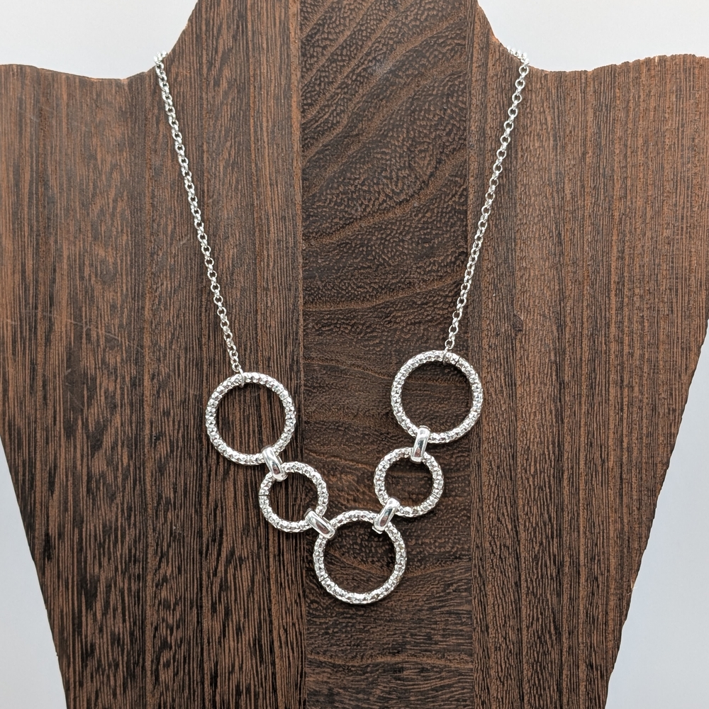 Trifari Elegant Silver Circle Necklace